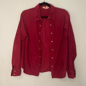 Maroon Corduroy Button Up